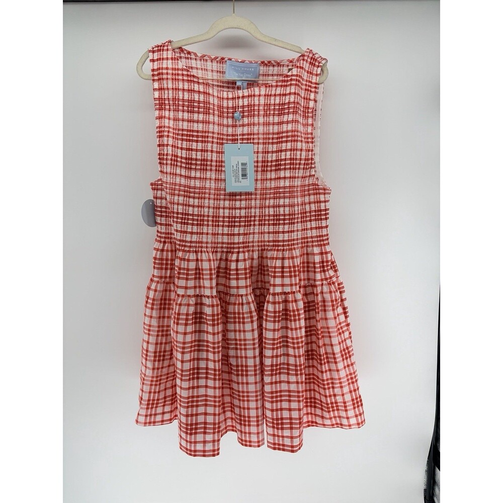 NWT Hill House Home XXL Cosima Mini Nap Dress Smocked Watercolor Gingham Cherry